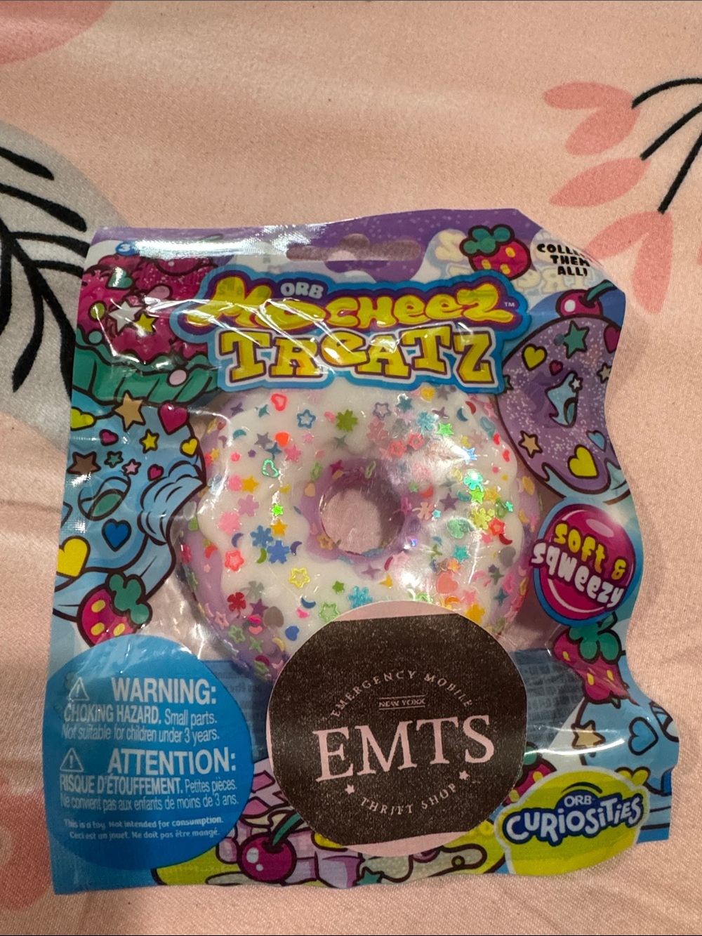 ORB Cheez Treatz Soft Squeezy Donut Toy - Pink Sprinkles